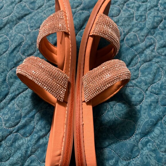 Steve Madden 3-Band Rhinestone & Silver Studded Slip-On Sandals Sz.8 - Picture 4 of 6